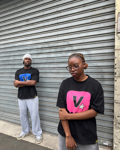 FIVE STARS TEE BLACK & BLUE