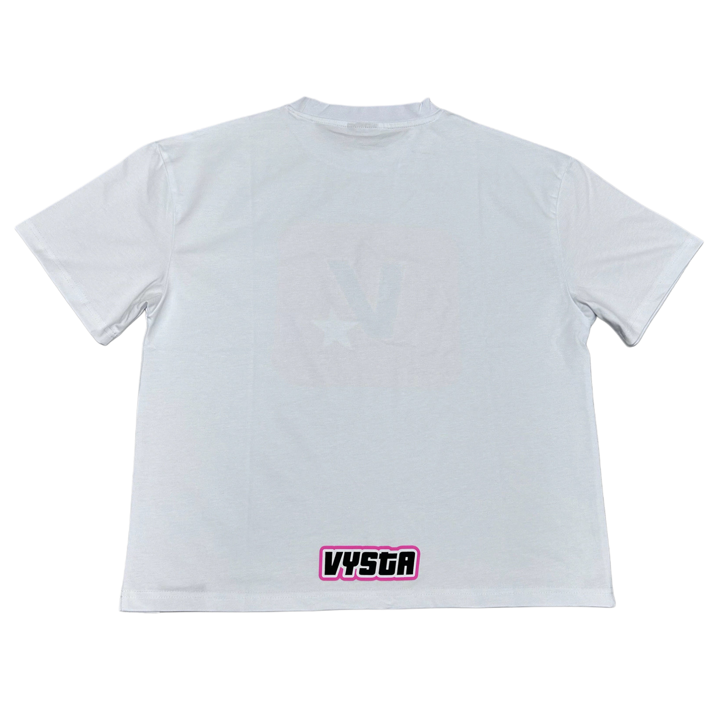 FIVE STARS TEE WHITE & PINK
